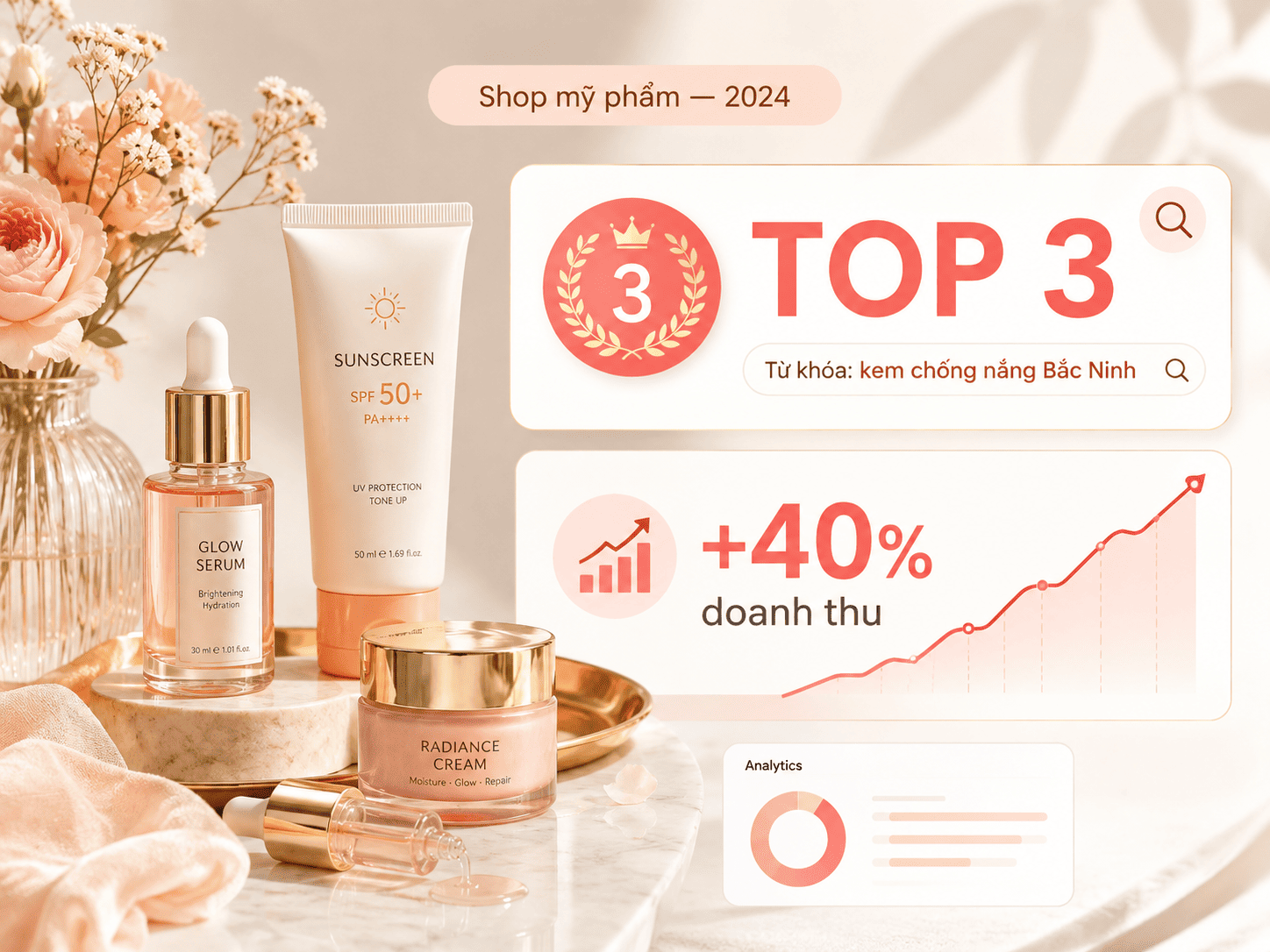 Kết quả SEO shop mỹ phẩm tại Bắc Ninh