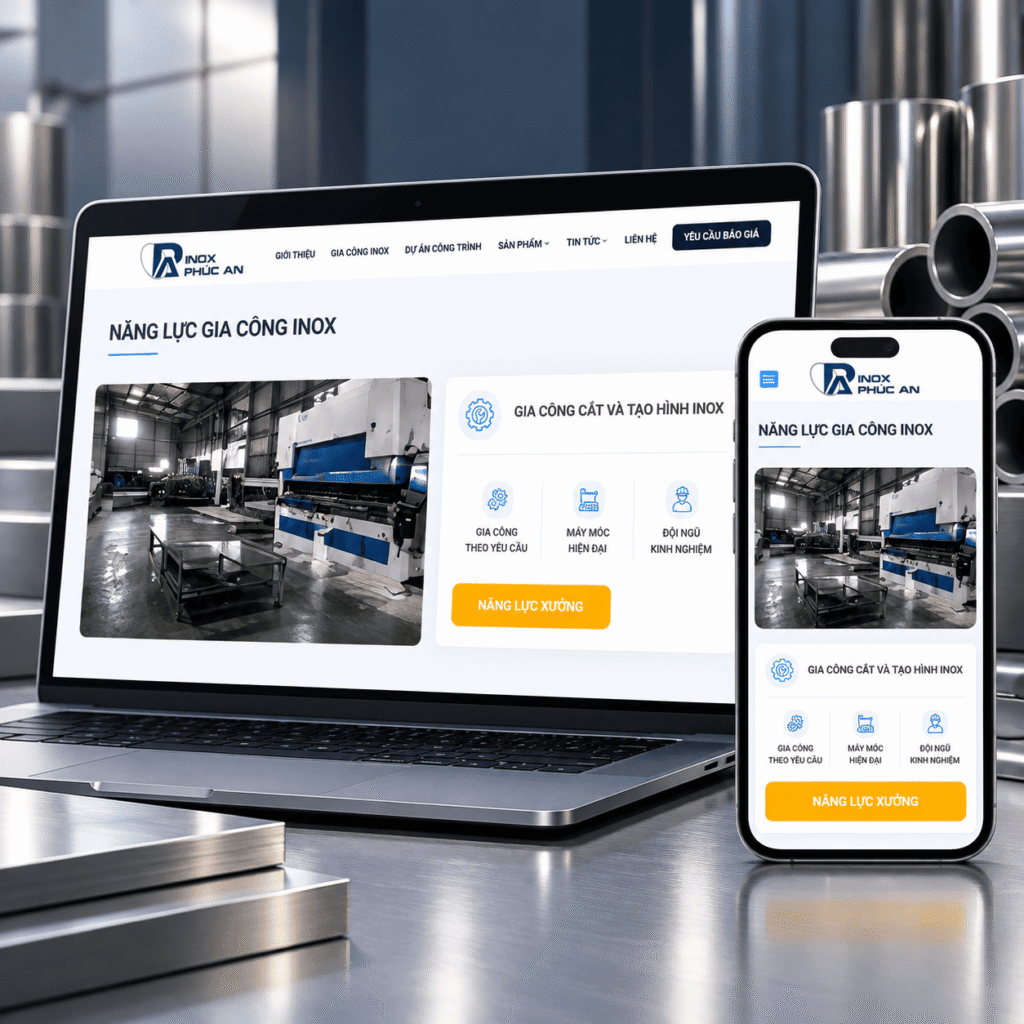 Hướng tôi triển khai website Inox Phúc An